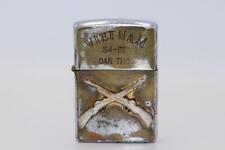 1964-65 Vintage Vietnam Zippo Oil lighter CAN THO SNOOPY PEANUTS two rifles picture