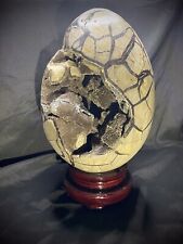 Huge Septarian Geode “Dragon” Egg With Stand 10.6 Kg (23+ Pounds) UV Reactive picture