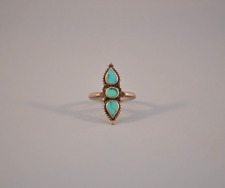Old Pawn Zuni Sterling Silver Ring - Turquoise  Size 7 3/4 picture