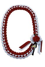 Grosgrain Ribbon Graduation Leis ，Red & White School Colors  picture