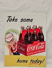 Coca-Cola Steel Retro Advertising Sign Sprite Boy Take Some Home Today 16x12