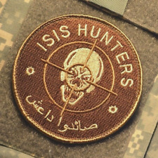 INHERENT RESOLVE OIR GREEN BERETS SP OPS ODA vêlkrö PATCH: ISIS HUNTER w/Arabic picture