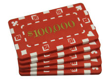  5 pcs Denominated Rectangular Poker Chips Plaques $100000 picture