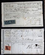 2 Norwalk, Ohio Promissory Notes (1 from 1867 & 1 from 1871) with IRS Stamps  picture