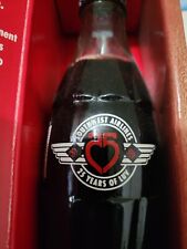 1996 SOUTHWEST AIRLINES 25TH ANNIVERSARY 8 OUNCE GLASS COCA COLA BOTTLE picture