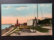 Postcard Milwaukee WI - c1910s Spanish Cannon in Juneau park picture