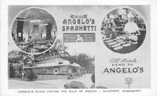 Gulfport Mississippi Angelo's Italian Restaurant Interior 1958 Postcard 22-1251 picture