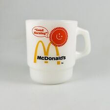 Vintage Anchor Hocking Fire King McDonald’s “Good Morning” Milk Glass Mug • 3.5” picture