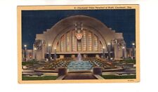 circa 1935 postcard, Cincinnati Union Terminal at Night, Cincinnati, Ohio picture