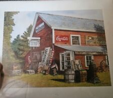 1998 Scafa / ModernArt Coca-Cola Print, Red Barn, Antiques, 8 x 10 Litho U.S.A. picture