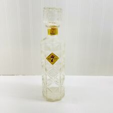 Vintage Seagram's Seven 7 Crown Glass Bottle Decanter Cork Stopper Mid Century picture