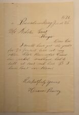 Antique Handwritten Letter, Passadumkeag ME; Hiram Peavey to Webster Treat, 1876 picture