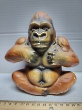 Vintage Brinn's Pittsburgh Awesome Gorilla Coin Bank Chalkware Kong Zoo Ape  picture