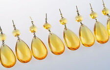 20Pcs Golden Chandelier Glass Crystal Lamp Prisms Part Hanging Drops Pendant 2