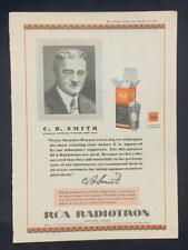 Magazine Ad - 1929 - RCA Radiotron Tubes - C. B. Smith - Stewart Warner picture