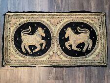 Vintage Kalaga Asian Burmese Tapestry Horse 's Hand Made Embroidered 13