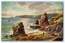 c1910 Bedruthan Steps North Cornwall England Oilette Tuck Art Postcard picture
