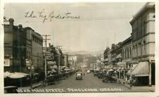 Oregon Pendleton Main Street #28 1920's Andrews RPPC Photo Postcard 22-4536 picture
