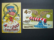 1908 July 4th Independence Day Greeting Postcard Lot 🌟 Embossed Card Patriotic picture