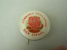 Vintage c1940s pin back badge Combined Auxiliaries Sick Appeal               829 picture