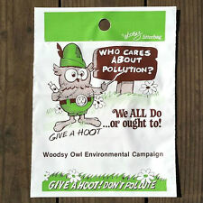 2 Vintage Original WOODSY OWL Don't Pollute Plastic Litter Bag Set 1970s NOS   picture
