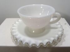 Vintage Fenton Silver Crest Glass Cup and Saucer Set picture