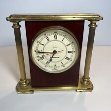 Benchmark Quartz Clock Rosewood Plated Gold Encore Shelf/Desk Clock Pillars picture