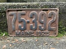 Authentic Vintage 1925 Maine License Plate Antique Metal License Plate Auto Tag picture