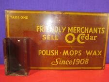 Vintage Metal O-CEDAR Polish Mops Wax General Store Sign w/Holder--ORIGINAL picture