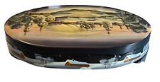 Russian Fedoskino Hand-Painted Mother of Pearl Winter Village Lacquer Box Signed picture