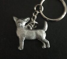 Cute Pewter Chihuahua Dog Puppy Taco Bell Silver Metal Figurine Keychain L picture