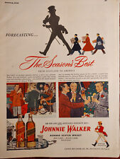 1948 Original Esquire Art Ads Johnnie Walker Scotch Whiskey Hamilton Watches picture