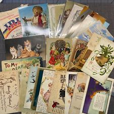 Antique Vintage Postcard Mixed Lot 33 Various Lithograph Chrome Holiday Airplane picture