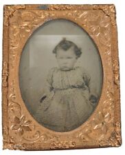 1/9th Plate Ambrotype Tin Type Portrait Photo Of Pouting Young Girl picture