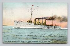 Military NAVY SHIP Scout Cruiser USS Chester CS-1 CL-1 1908 Postcard 5F picture
