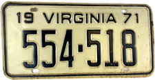 Virginia 1971 License Plate Vintage Auto Man Cave Garage Collectors Wall Decor picture