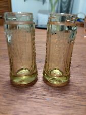 Vintage Amber Federal Glass salt & pepper shakers - No Lids picture