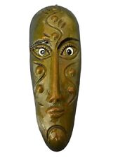 Hand Crafted Ceramic Glazed Pottery Tribal Mask Decorative Wall Mount  picture