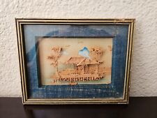 Vintage Asian Small Framed Cork Art picture