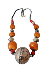 Necklace Berber Amber Moroccan Vintage African Jewelry Resin Handcrafted Handmad picture
