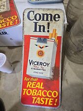 Vintage Viceroy Cigarrete Sign Come In 60's Advertising Metal Old 25