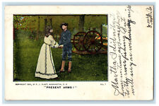 1906 Couple Scene Present Arms Posted Antique PJ Plant Postcard picture