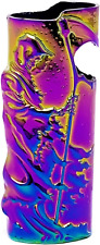 Rainbow Reaper Death Metal Lighter Case Cover Holder fits BIC Full Standard Size picture
