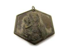 Antique Vintage Christian Medal: Mary Jesus Saint Christopher Amazing Design picture