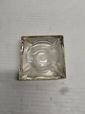 80's Vintage Thick Solid Glass Block Ashtray picture