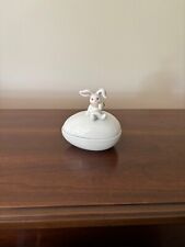 Vintage Fitz & Floyd Easter Bunny W/Carrot On  Egg Trinket Box 1977 Decor Gift picture