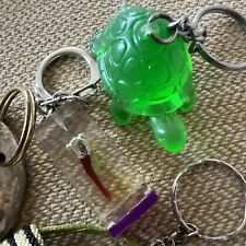 Vintage Keychain Lot Let’s Go To The Beach Shell Purse Bag Turtle picture