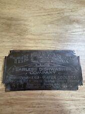 Antique Early 1900s The Fearless Dishwasher Company Small Plaque picture