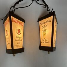 Vntg 1960s Canadian Club + Imperial Hiram Whisky 3 Panel Lighted Lantern Sconce picture