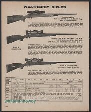 1975 WEATHERBY Varmintmaster, Mark V Deluxe and Custom Rifle w/scope PRINT AD picture